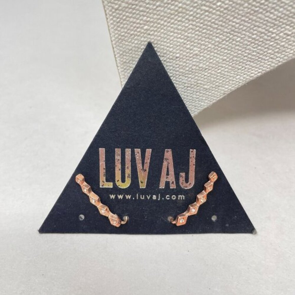 Luv AJ Kite Crawler Earrings Faux Diamond Rose‎ Gold-Tone
